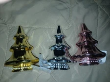 NEW Target Bullseye Playground Small Glass Metalic Christmas Tree Set of 3 2025