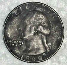 1960 D QUARTER 90% SILVER 25 CENTS DENVER MINT UNITED STATES OF AMERICA USA 25¢