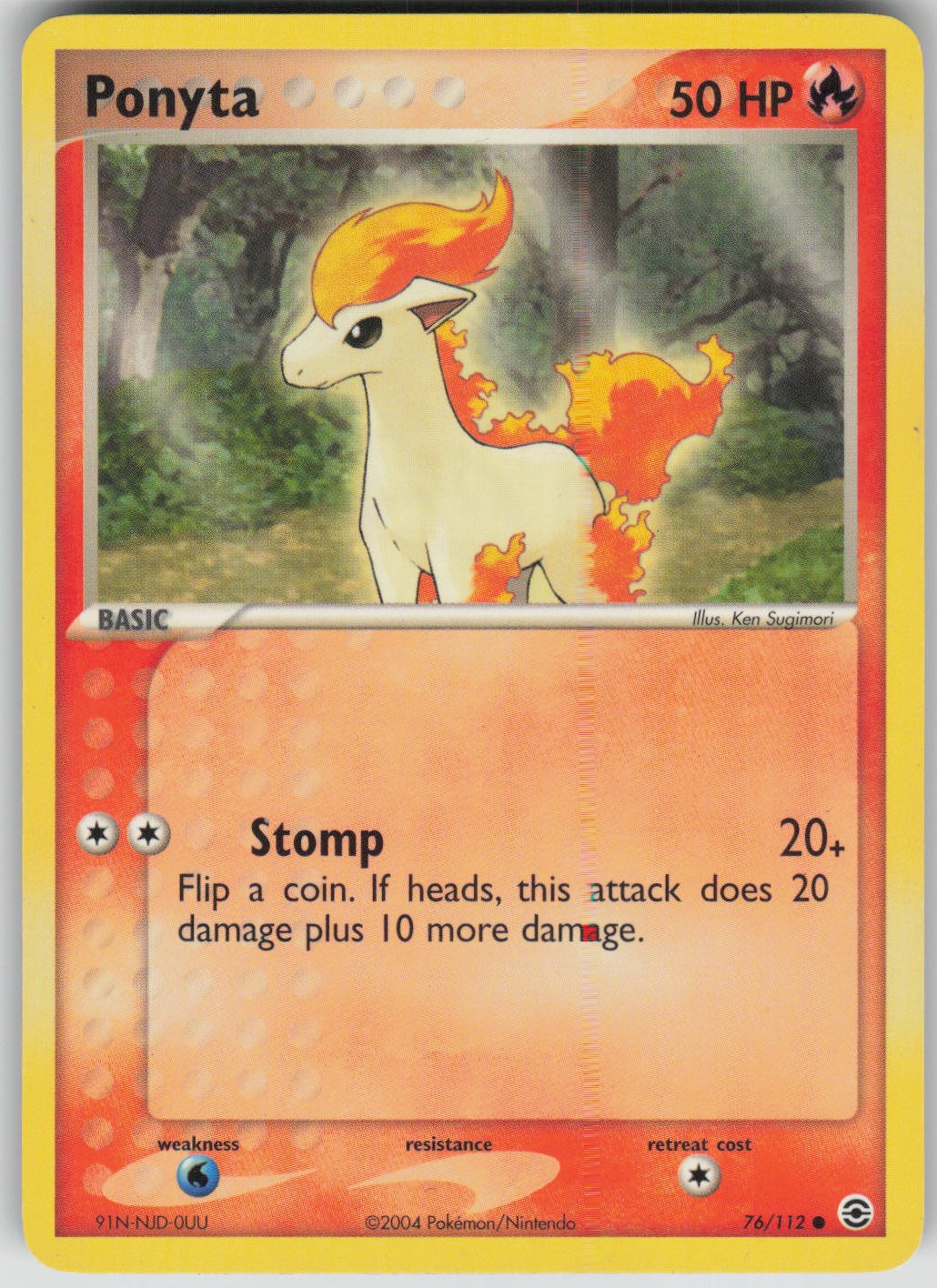 Pokemon TCG Ponyta Common FireRed & LeafGreen 76/112