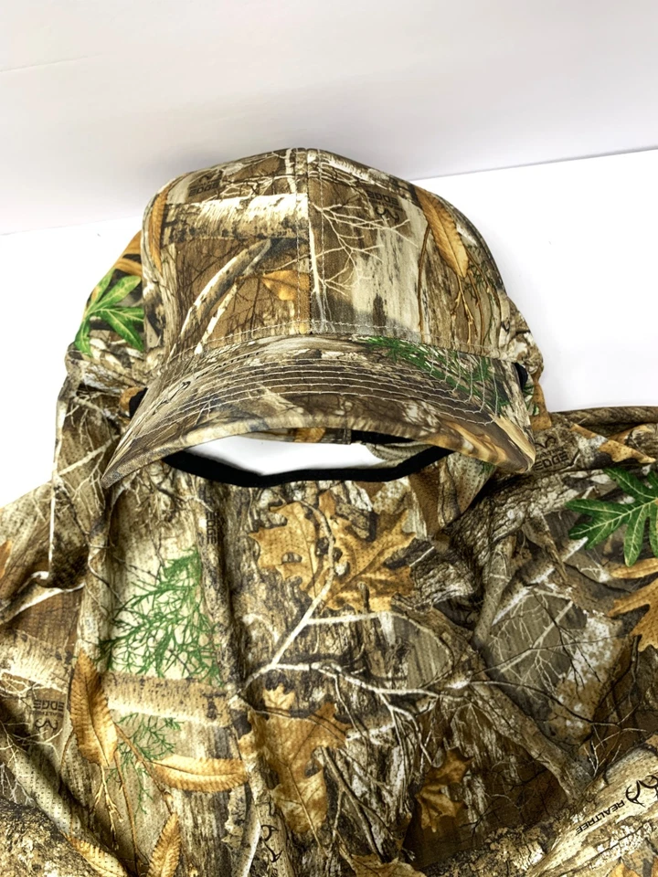 RealTree Camo Men Baseball Hat Cap Face Mask 13" Neck & Face Gaiter New - Image 2 of 4