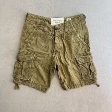 Abercrombie Fitch Cargo Shorts 31 Men's Pockets Military Green Heavyweight Y2K