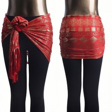 Retro Trendy Ladies Printed Triangle Scarf Gold Foil Dance Costumes Accessories