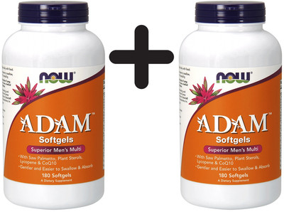 2 x NOW Foods ADAM Multi-Vitamin for Men - 180 softgels (333,31 EUR/kg)