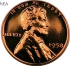 1958 Lincoln Wheat Penny Cent ~~ Gem Proof (red)