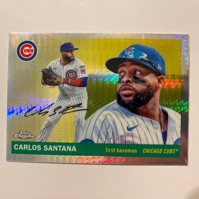 CARLOS SANTANA PRISM REFRACTOR 2025 TOPPS CHROME PLATINUM #93 CHICAGO CUBS    