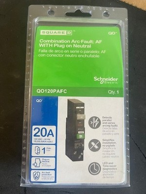 New SQUARE D QO120PAFC CIRCUIT BREAKER AFCI 20 AMP 120VAC 1-POLE