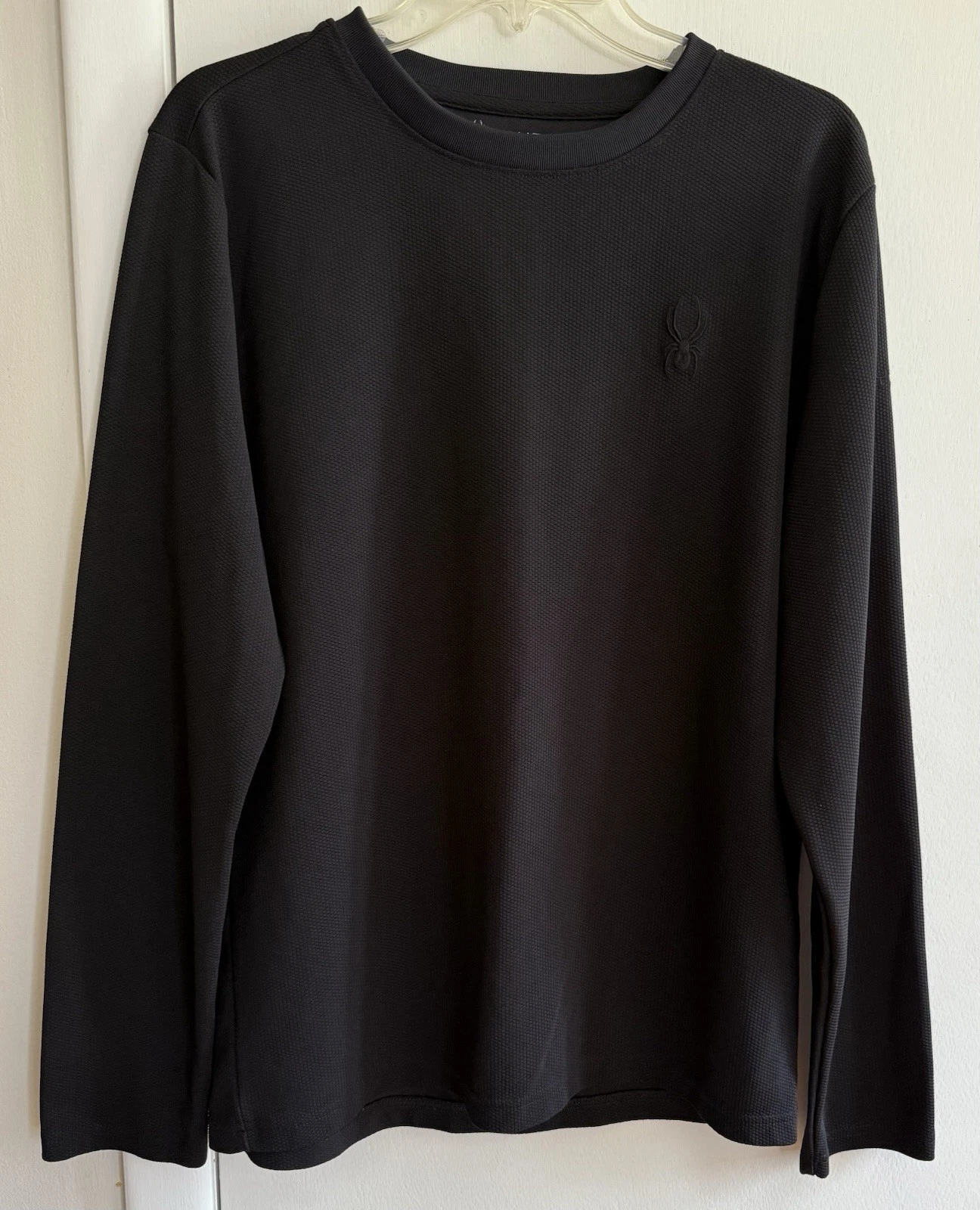 SPYDER Thermal Waffle Mens L Black Long Sleeve T-Shirt SPFEB213-001 EUC Skiing