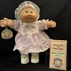 VTG Cabbage Patch Preemie Girl Doll w/ Beautiful Lavender Lace Dress W/BC