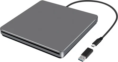 NOLYTH External DVD Drive, USB C CD Burner Rewriter Slot-in DVD Player, Portable