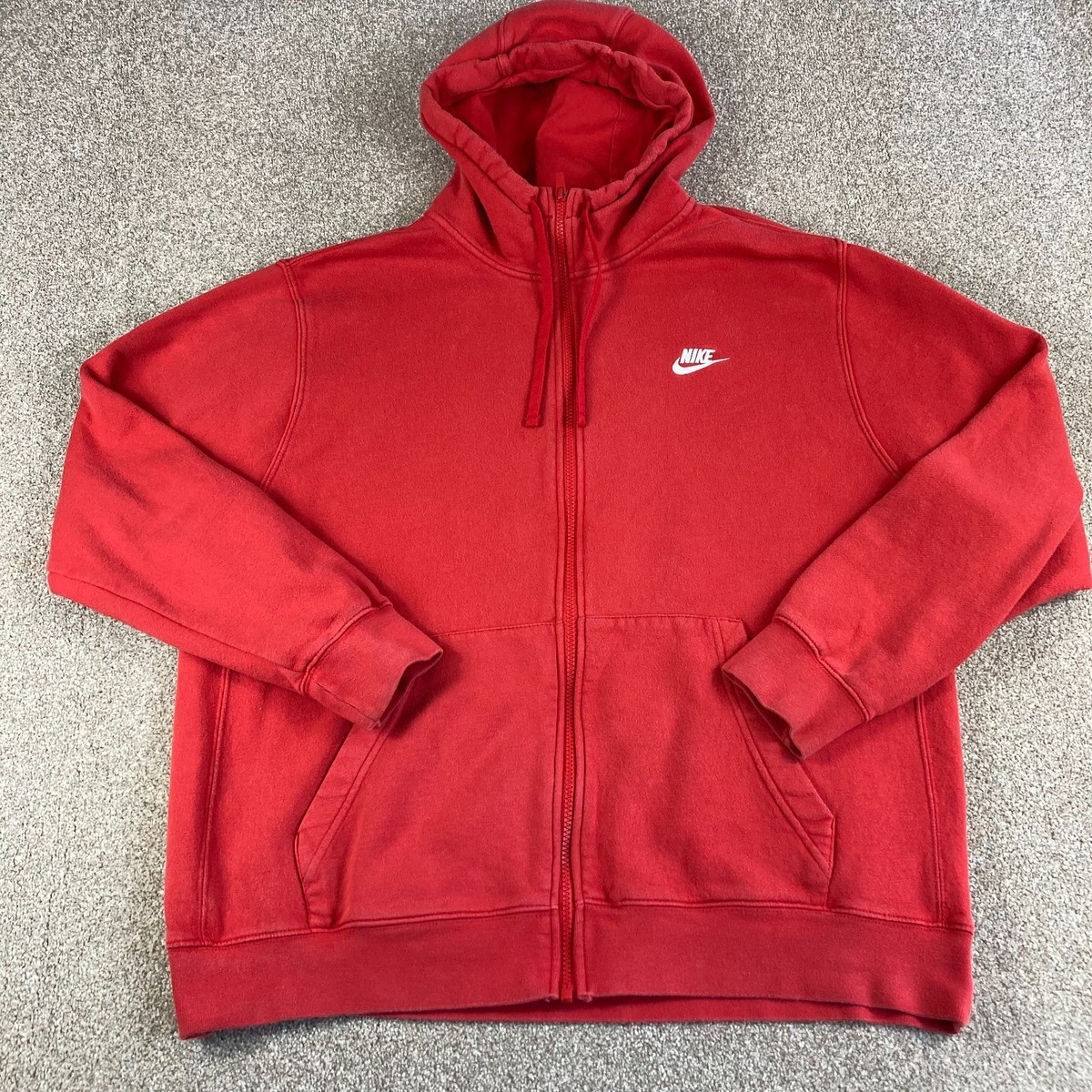 nike red tick hoodie