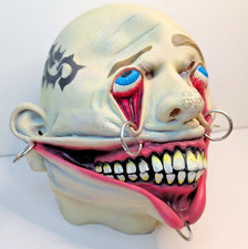 Illusive Concepts Piercing Clown Body Horror Halloween Latex Mask 90s Vintage