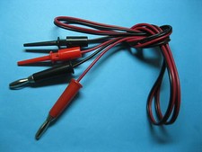 4 pcs Small Test Clip to Nickel Banana Plug Cable Test Lead Cable 100cm New