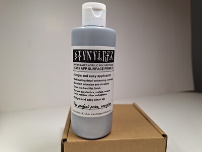 Stynylrez Water Based Acrylic Primer Silver Metal Color / 4oz (120 ml) Bottle