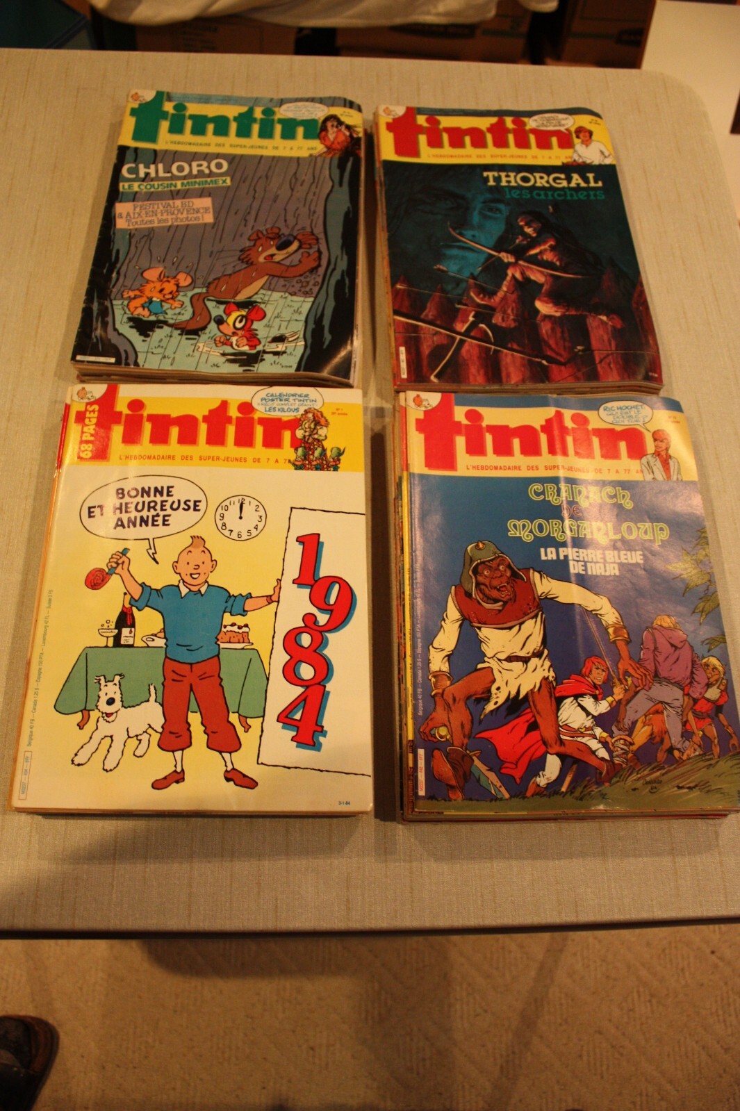 Journal Hebdomadaire Super-Jeunes TINTIN 1984 no. 1 à 52 année complète
