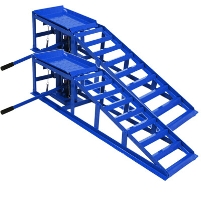 Auffahrrampe hydraulisch höhenverstellbar PKW 2x blau Tragkraft 2t pro Stück