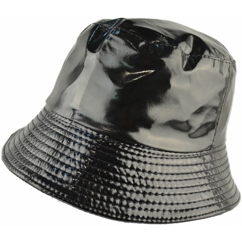 Bucket Hat Black PVC Shiny Wet Look 