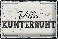 Blechschild Spruch 30X20 Cm Villa Kunterbunt Deko Schild Tin Sign