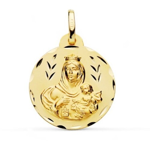Médaille Vierge Du Carmen Mini Or 18 Carats (0,45g, 9mm) - Pendentif Neuf