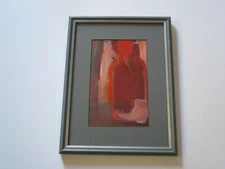 EXPRESSIONIST PAINTING CUBIST BOTTLES SCULPTURE MODERNISM SIGNED ABSTRACT ART