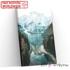 Paint By Numbers Kit Mountains Scenery Nature DIY Adult Decor Acrylic Wall Brush