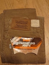 NEW OLD STOCK LEVI'S BOYS CORDUROY STRAIGHT LEG WHITE TAB SZ. 11 W. 23 1/2" Br.