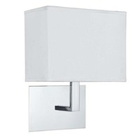 Wand Spot Lampe Leuchte Chrom Schirm Weiß Ess Schlaf Wohn Zimmer Beleuchtung