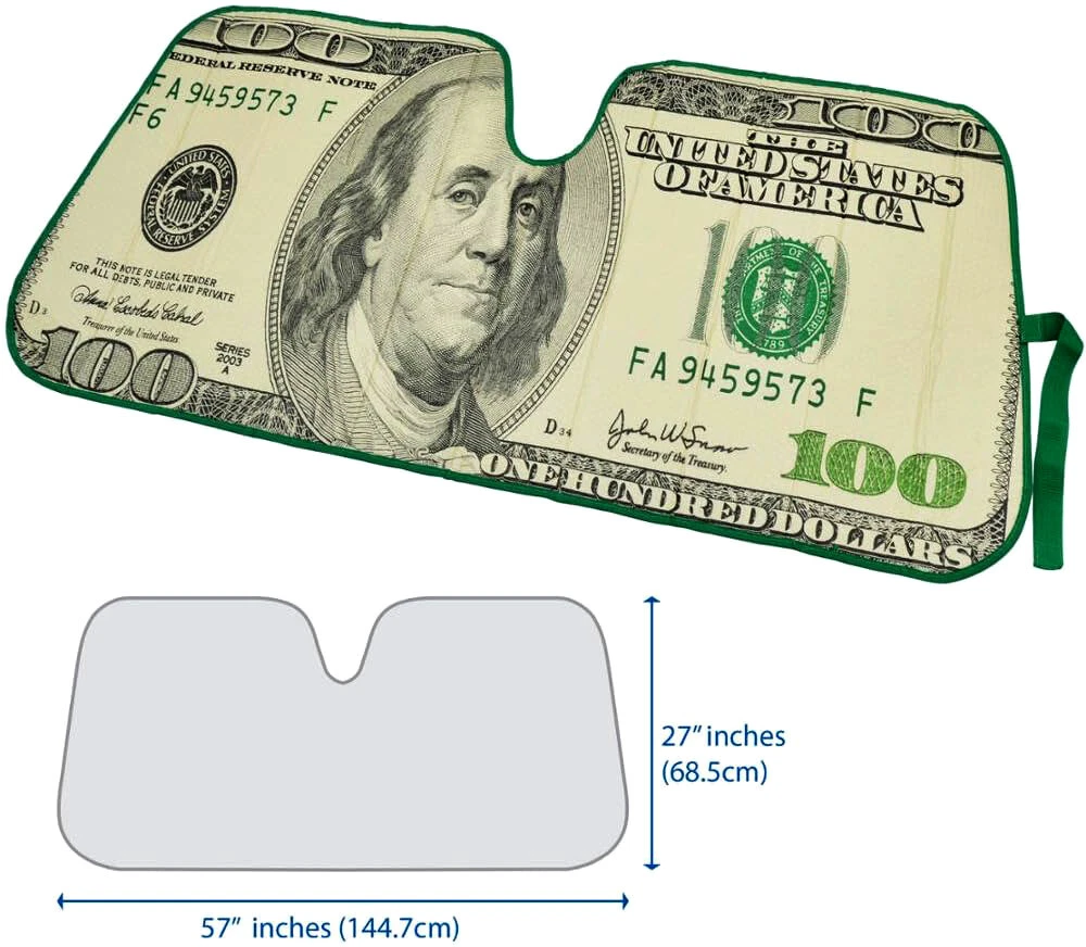 For Toyota New Large 57x27 USD Car Windshield Popups Sunshade Bundle