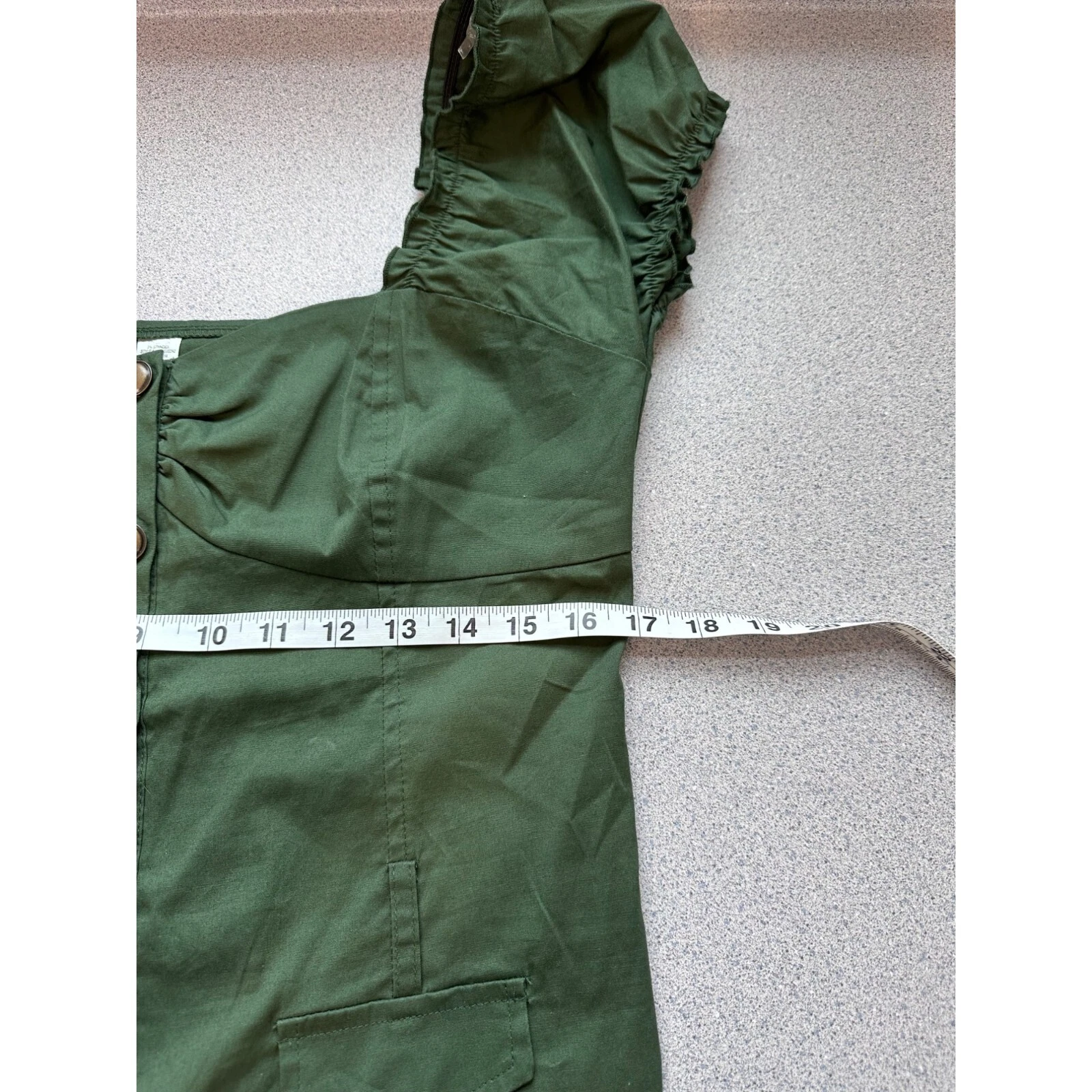 VALENTINO Abito donna Sweetheart scollo quadrato verde militare bottoni davanti bustier taglia media