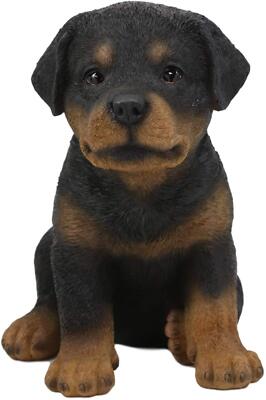 Ebros Lifelike Realistic Sitting Rottie Rottweiler Puppy Dog