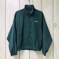 VTG Swingster Men Dark Green John Deere Embroidered Zip Windbreaker Jacket L