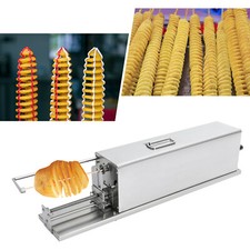 110V Automatic Stretching Potato Spiral Slicer Electric Potato Tower Machine 80W