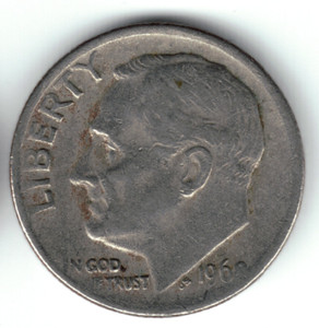 USA - 1968P - Dime - Roosevelt - Low Mintage, No Mint Mark - #17387