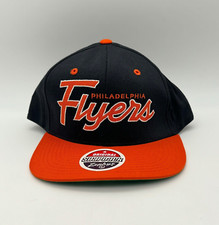 Philadelphia Flyers NHL Ice Hockey Vtg Sports Script Snapback Hat Cap NWT