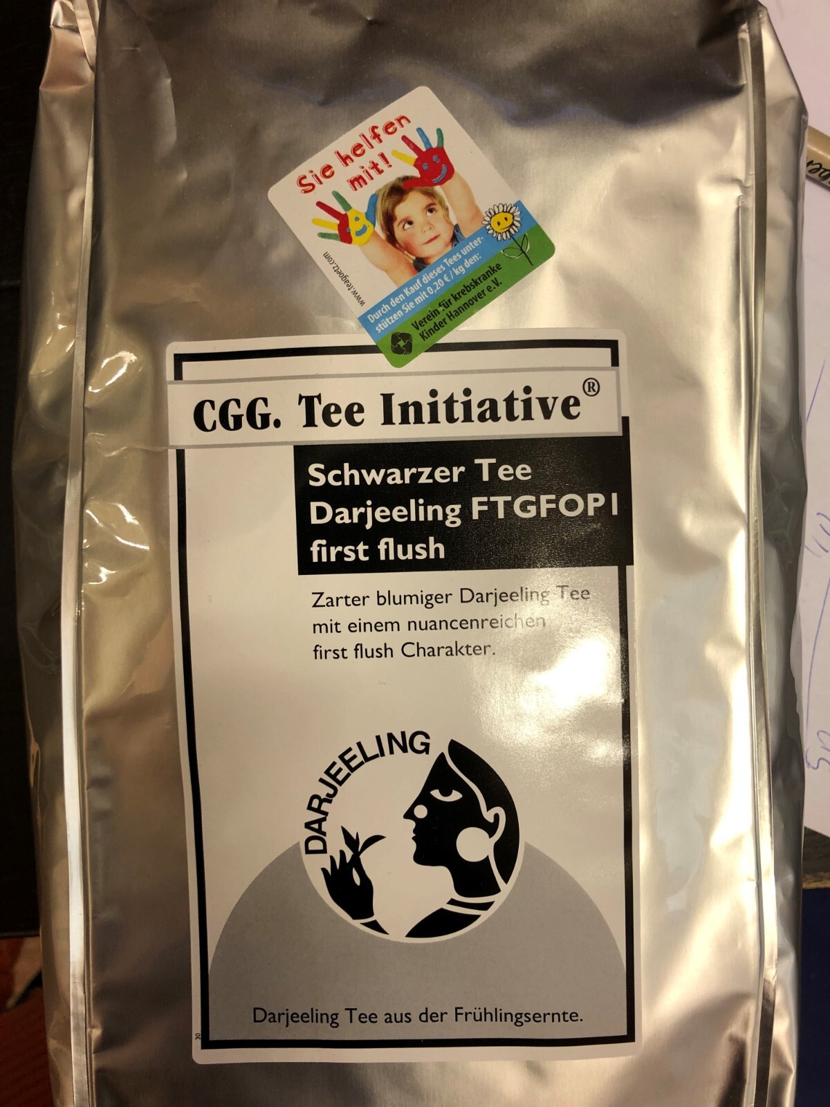 1 kg Darjeeling First Flush Schwarzer Tee Initiative 1A
