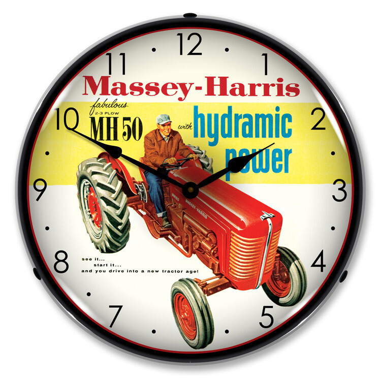 Massey Harris, Lighted Backlit LED Wall Clock Free Shipping image