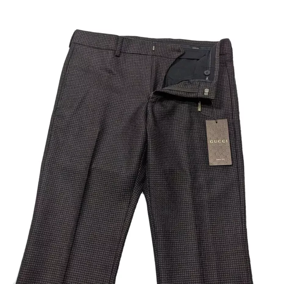 Pantalon habillé homme Gucci coupe slim à carreaux en laine tissée UK 31 IT 46 PRIX DE VENTE CONSEILLÉ neuf avec étiquette