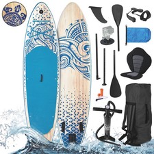 BRAST SUP Board Wood | Aufblasbares Stand up Paddle Set 320x81x15cm | 2 Designs