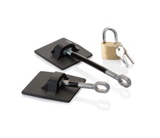 Refrigerator Door Lock with Padlock, Black Black With Keyed Padlock
