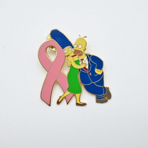 The Simpsons Homer & Marge Breast Cancer Ribbon Fantasy Pin LE100