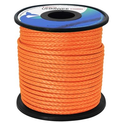 emma kites Orange 2mm UHMWPE Braided Cord, Spliceable Utility, DIY Leash Tent