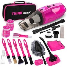 THINKWORK Car Detailing Kit Interior Cleaner, Car Cleaning Kit with Pink 17PCS