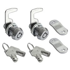 2 Pack Toolbox Lock 5/8" Tubular Cam Replacement Lock Hook Cam Keyed Alike wi...