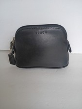 VTG Coach Black Leather Mini Dome Pouch Zip Coin Purse Cosmetic Bag EUC