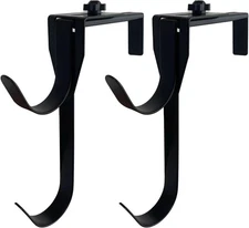 Adjustable Pool Pole Hanger/Hook, 2 Pcs Aluminum Fence Hook, Black 