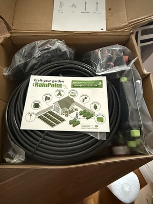 RAINPOINT Drip Irrigation System Complete Kit - 150ft Hose, 30 Emitters, & More!