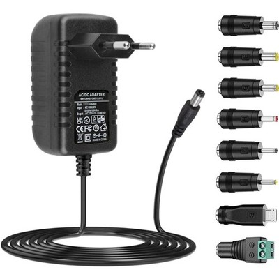 AC Adapter 12V 2A Netzteil DC12V 2A 24W Ladegerät mit 8 DC Steckern Zuokenzu