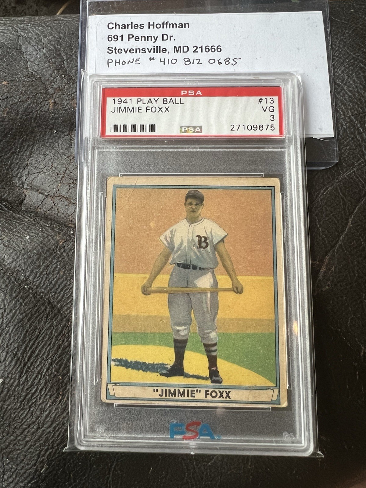 1941 Play Ball #13 Jimmie Foxx PSA 3 HOF Boston Red Sox 7123