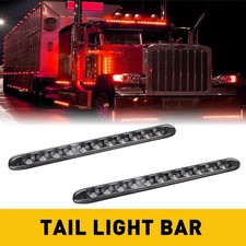 15" Red LED Truck Sealed Trailer Strip Brake Rear Turn Stop Tail Light Bar Clear