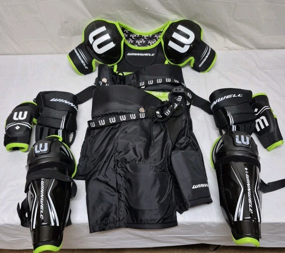 Winnwell Ice Hockey Protective Gear Set Youth Lg Starter Kit W/ Extra Pants H1