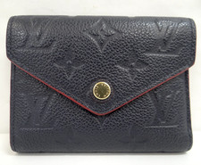 Louis Vuitton Monogram Empreinte Portefeuille Victorine Marine Rouge Wallet Navy